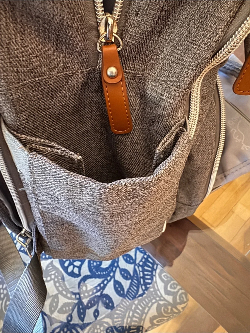 Gray Baby Diaper Backpack - Stylish Neutral Baby Bag